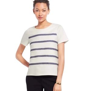 EUC Ann Taylor Nautical Rope Stripe Knit Top (S-GMH)
